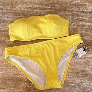 Shade & shore neon yellow bikini 34B and bottoms large